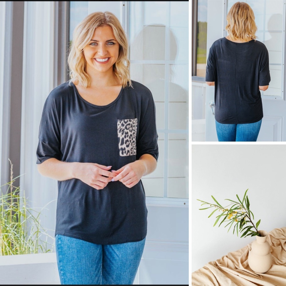 Wide Cuff Dolman Top in Black - Size XL